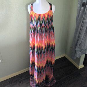 Xhilaration Neon Geometric Maxi Dress